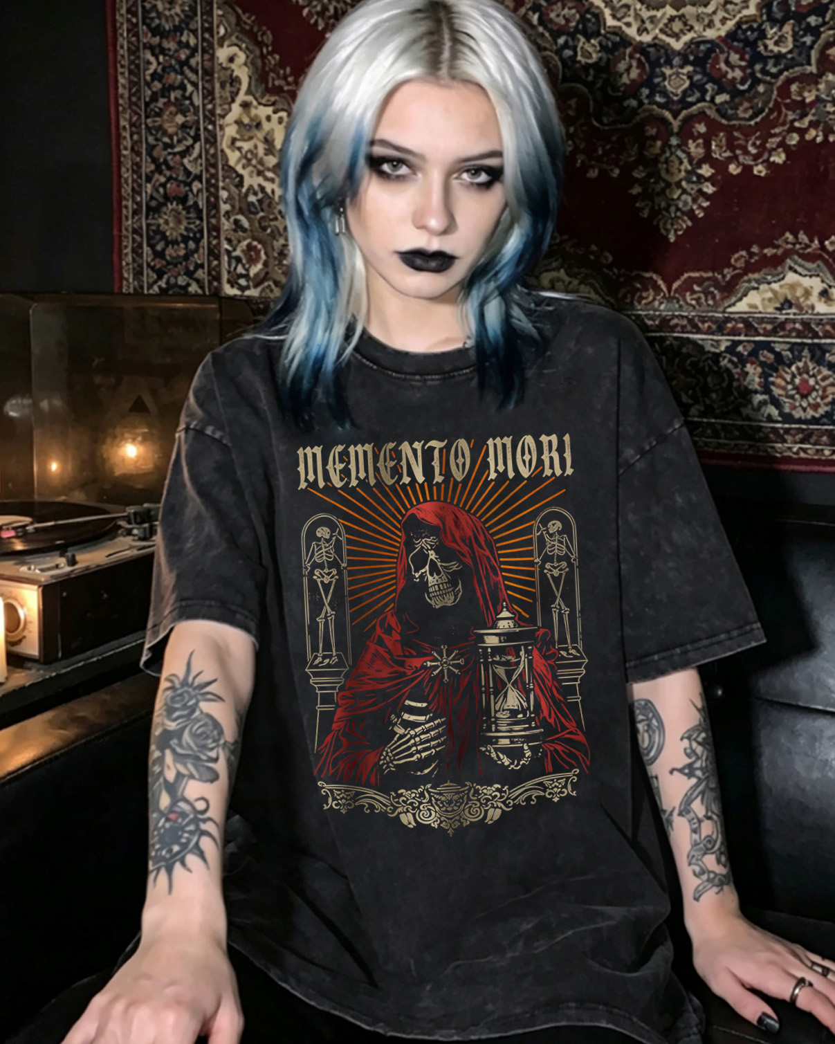 Memento Mori Occult Dark Washed T-Shirt