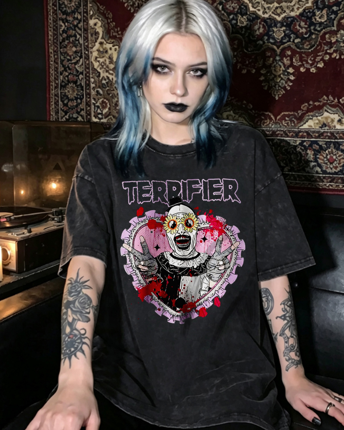 The Clown Horror Dark Washed T-Shirt