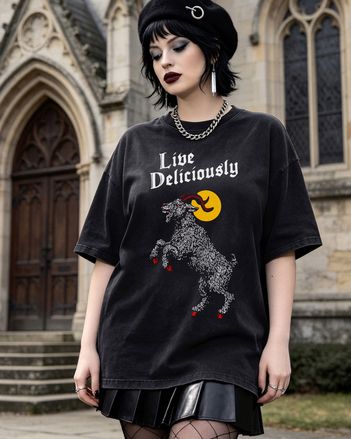 Black Philip Live Horror Movie Washed T-Shirt