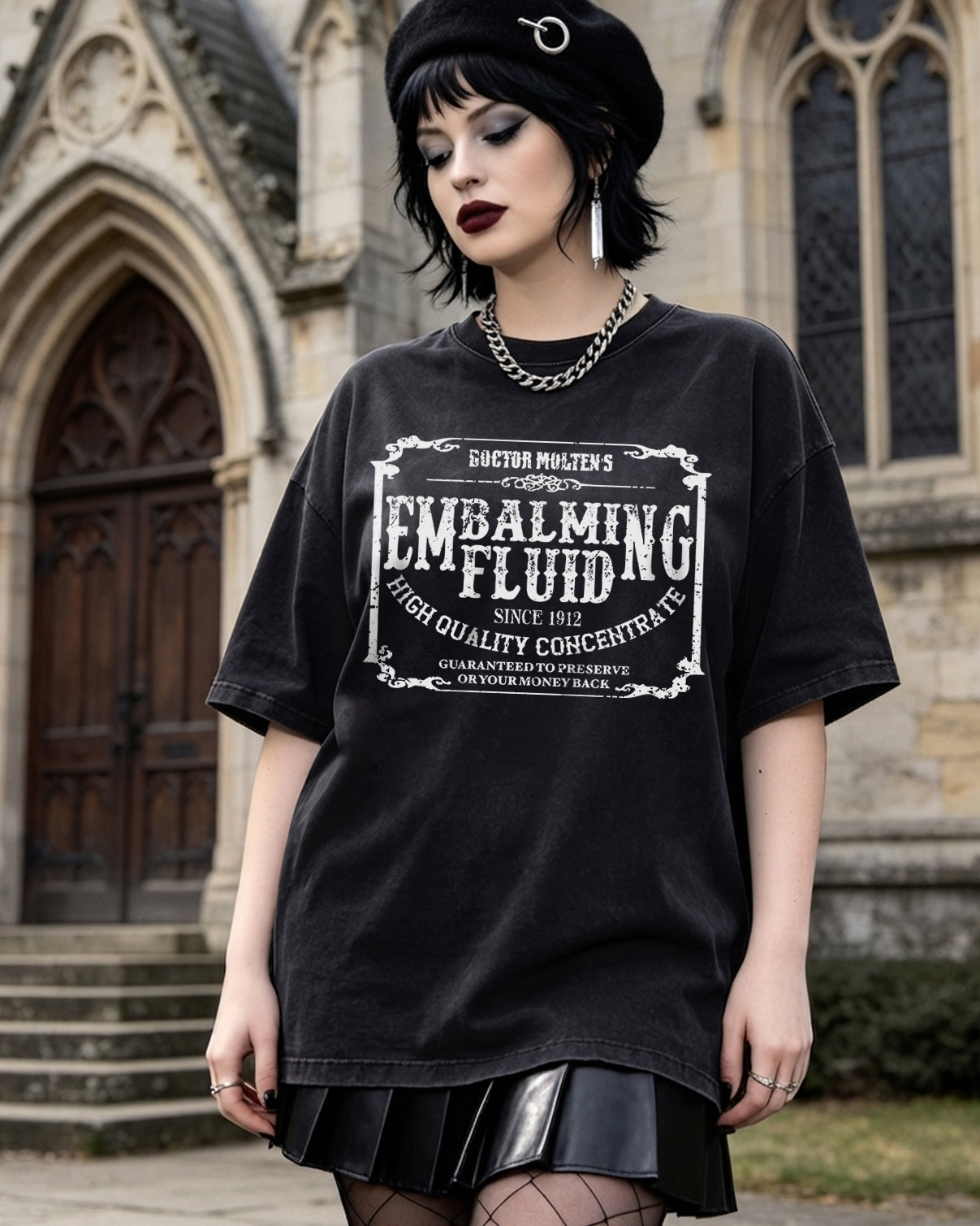 Embalming Fluid Washed T-Shirt Gothic Horror