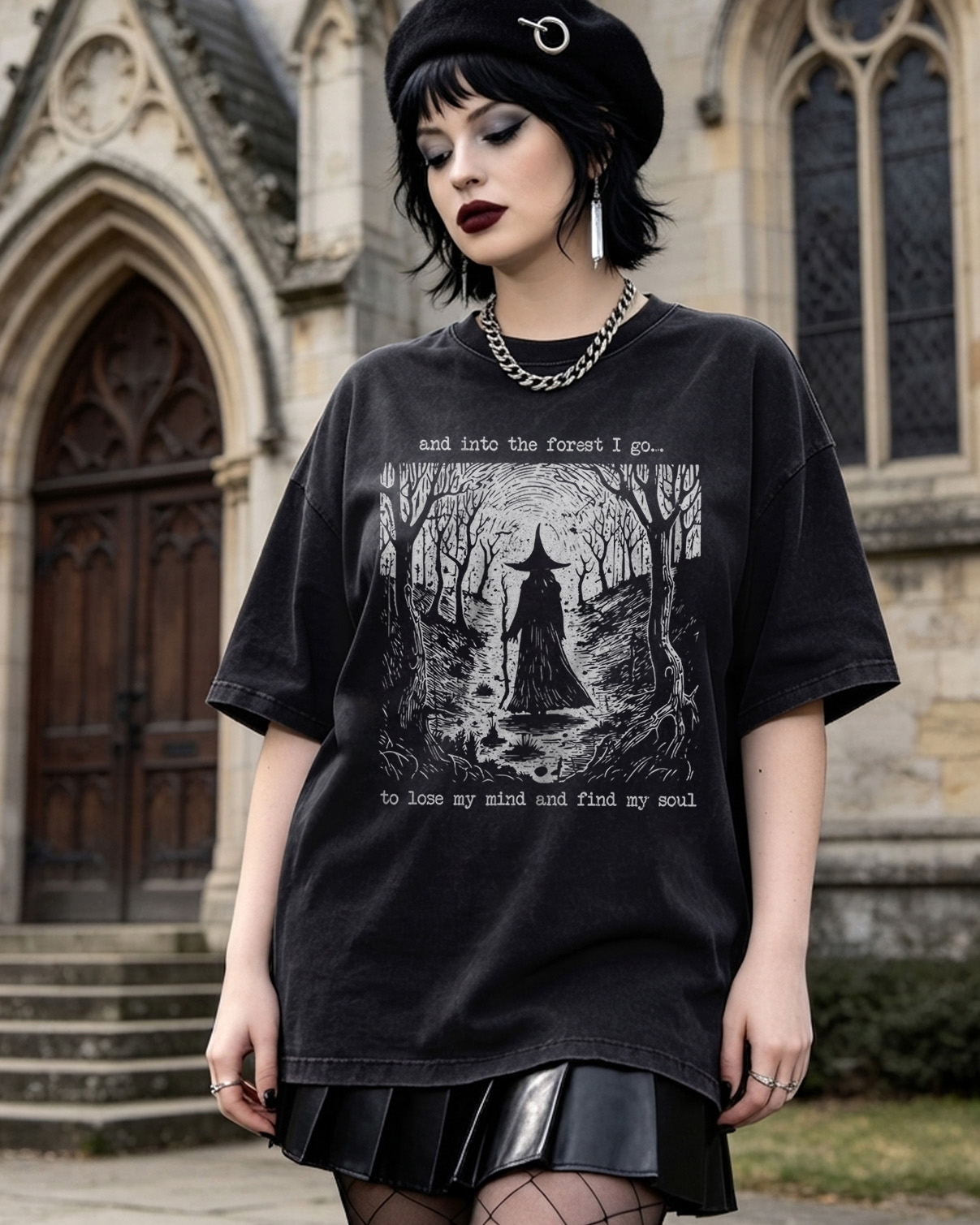 Into the Forest I Go Dark Washed T-Shirt