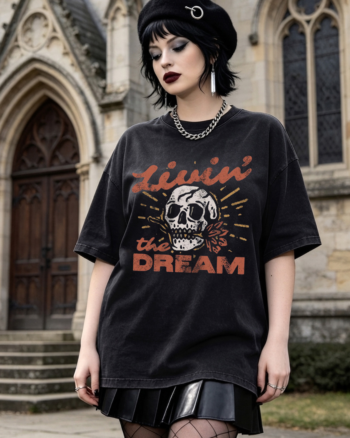 Livin' the Dream Retro Grunge Washed T-Shirt