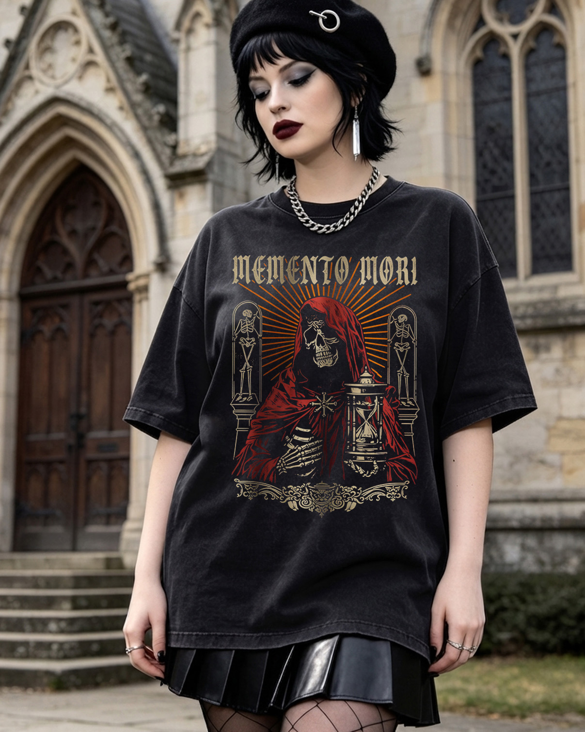 Memento Mori Occult Dark Washed T-Shirt