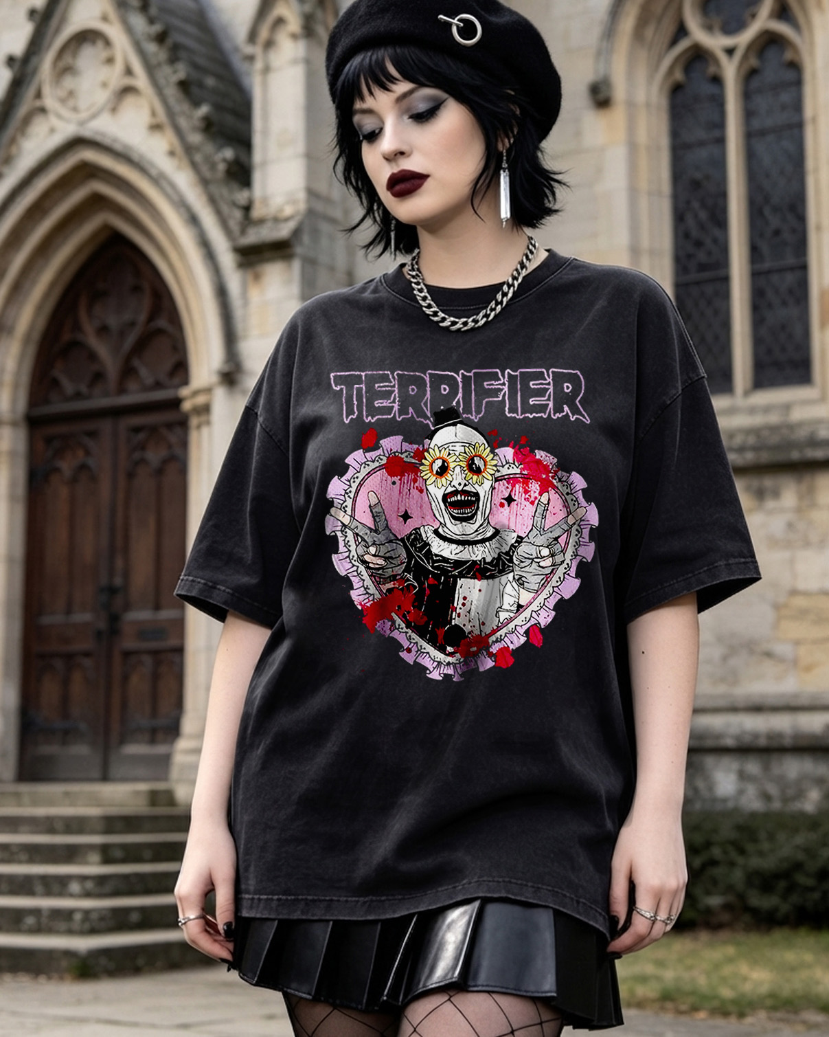 The Clown Horror Dark Washed T-Shirt