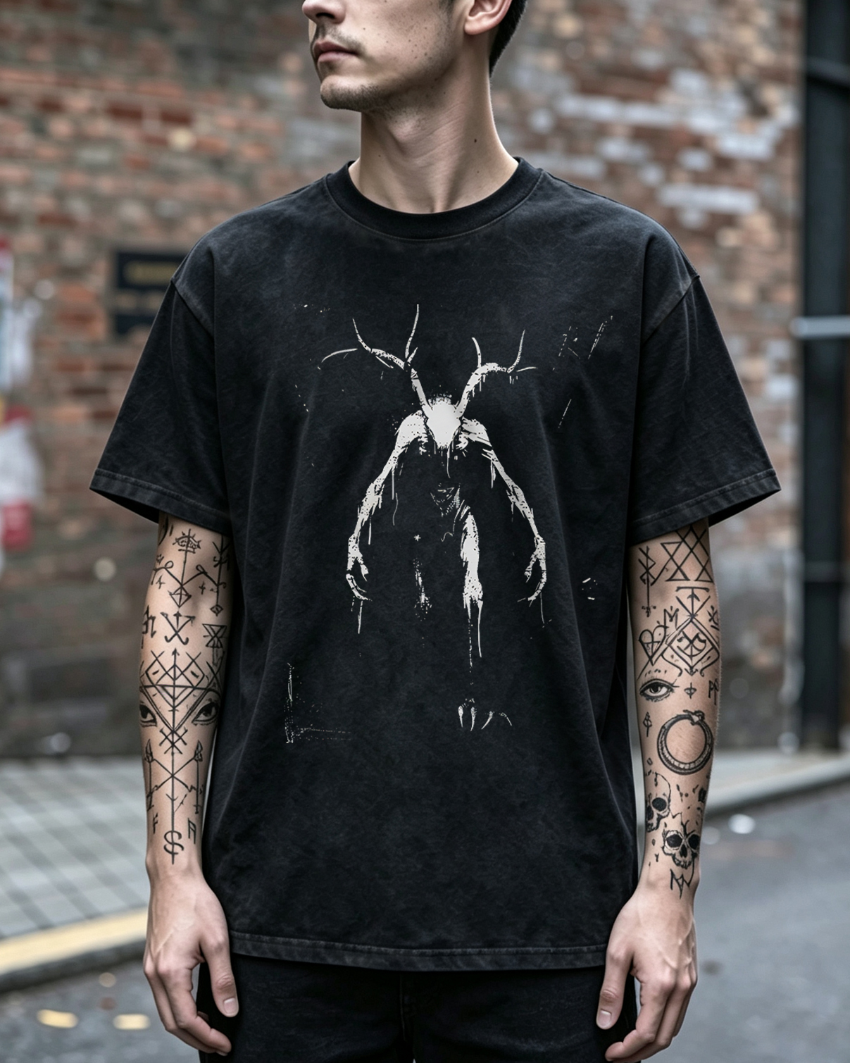 Algonquian Folklore Washed T-Shirt Gothic Horror