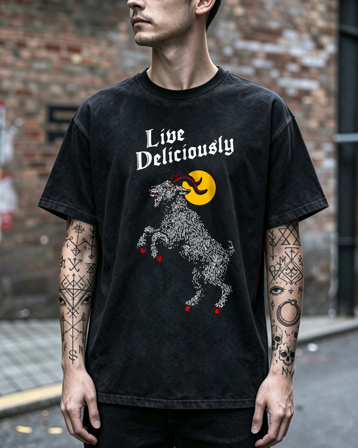 Black Philip Live Horror Movie Washed T-Shirt