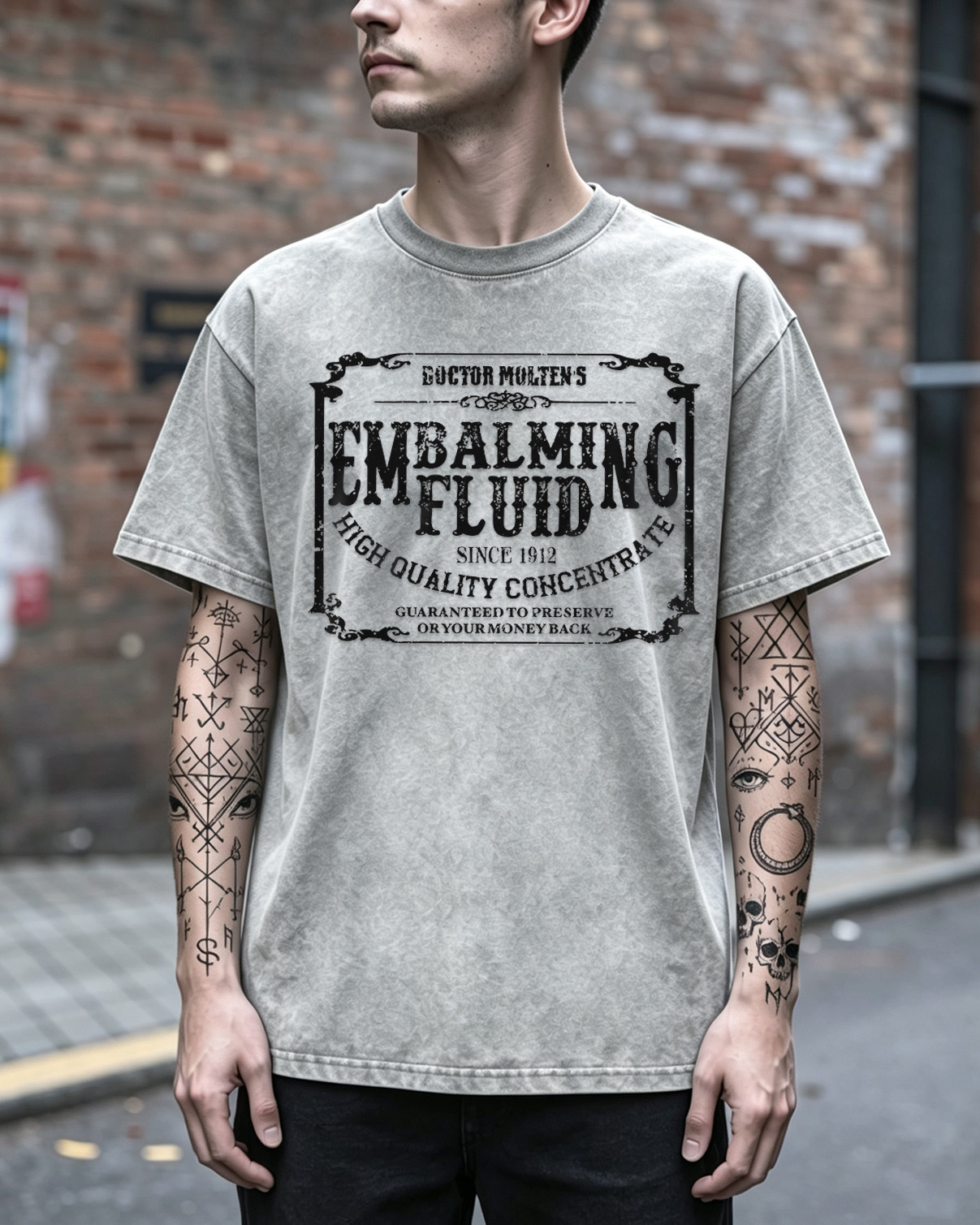 Embalming Fluid Washed T-Shirt Gothic Horror