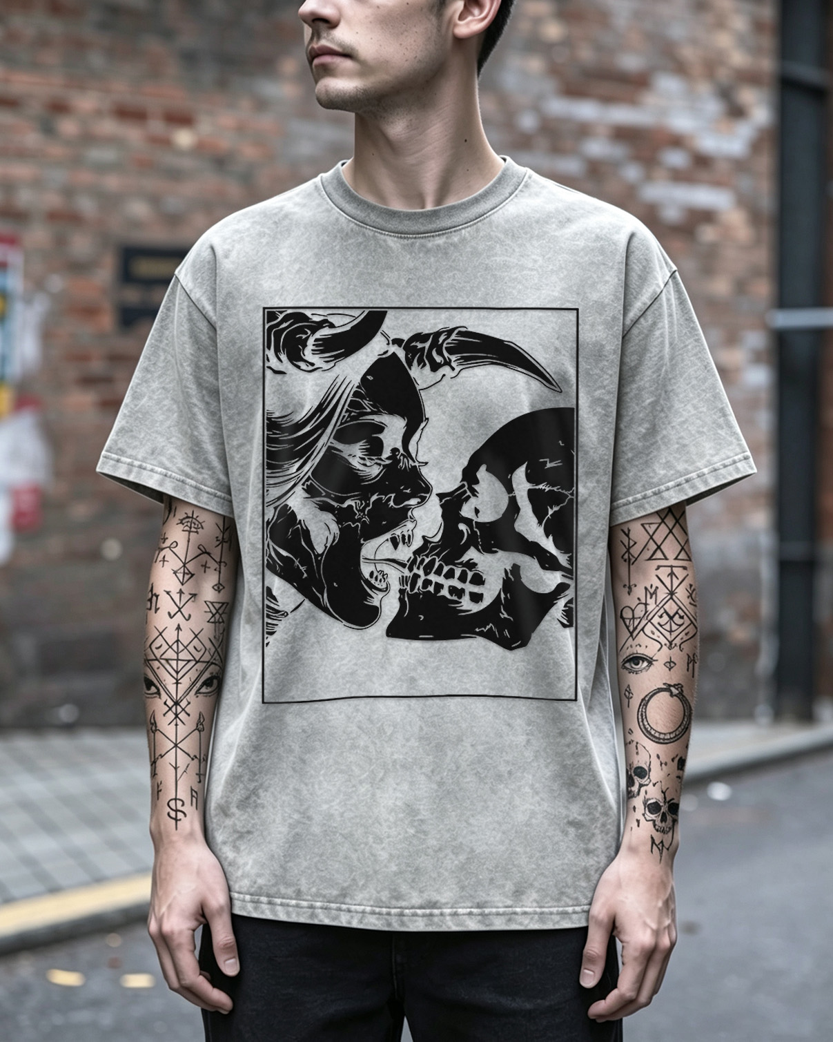Gothic Horror Occult Washed T-Shirt Dark Romance