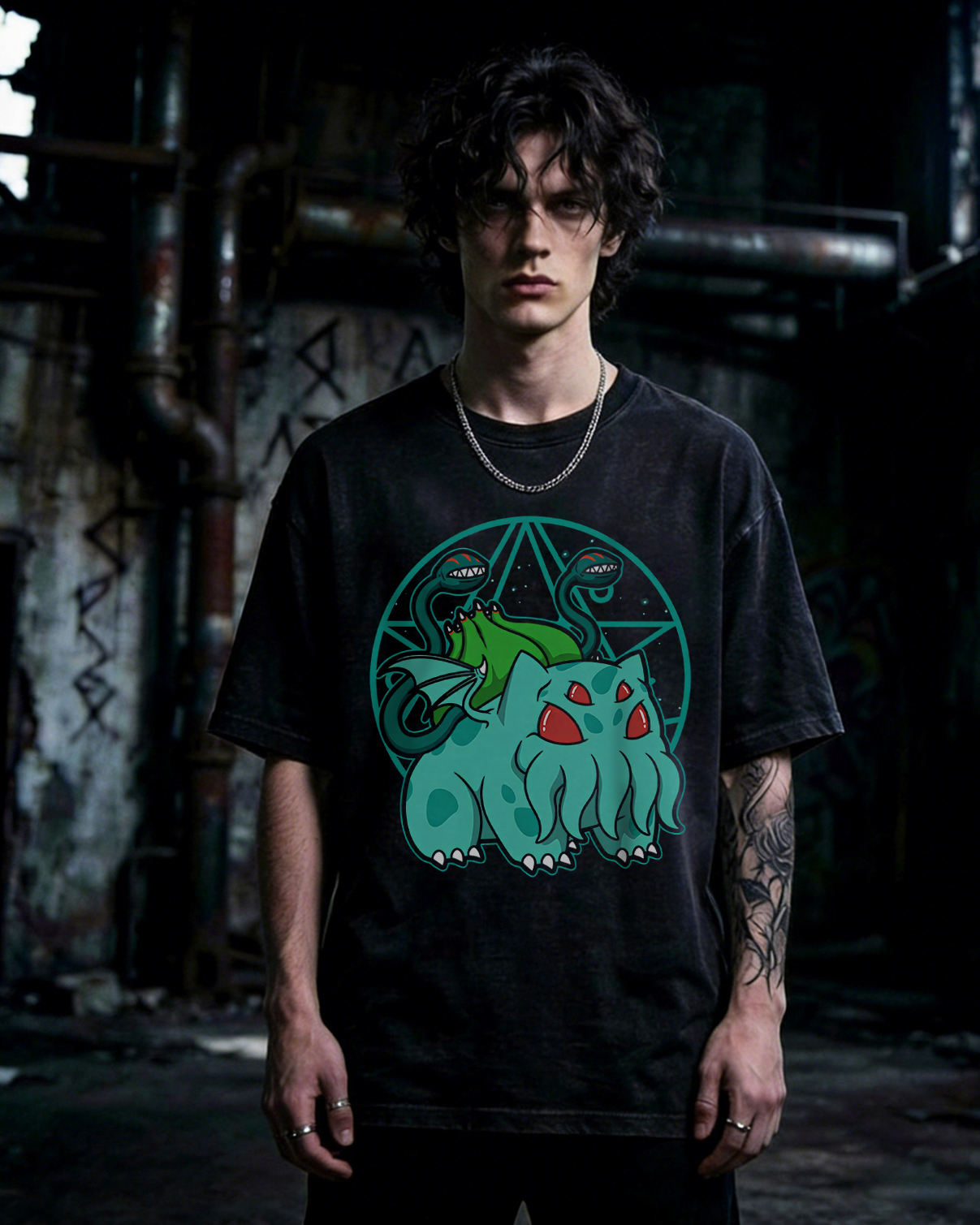 Lovecraftian Horror Cthulhu Washed T-Shirt
