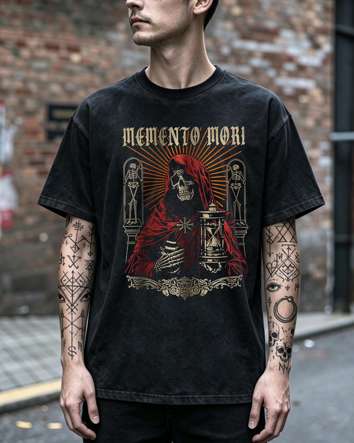 Memento Mori Occult Dark Washed T-Shirt