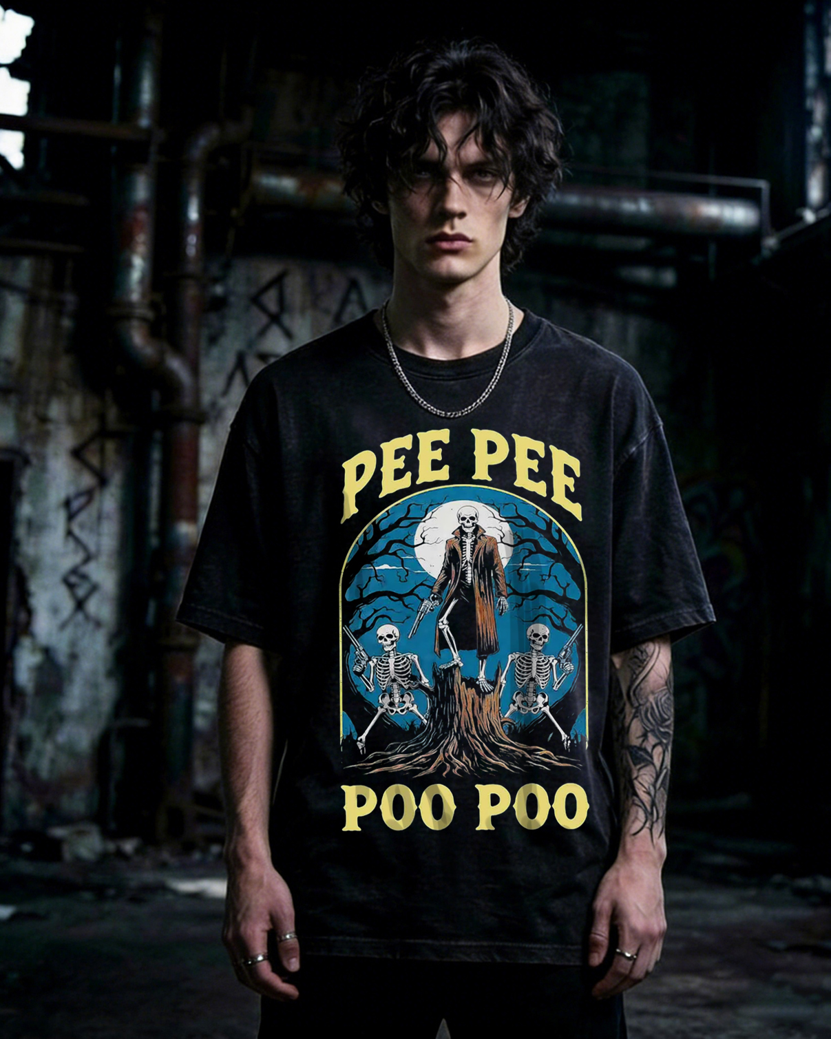 Pee Pee Poo Poo Funny Washed T-shirt