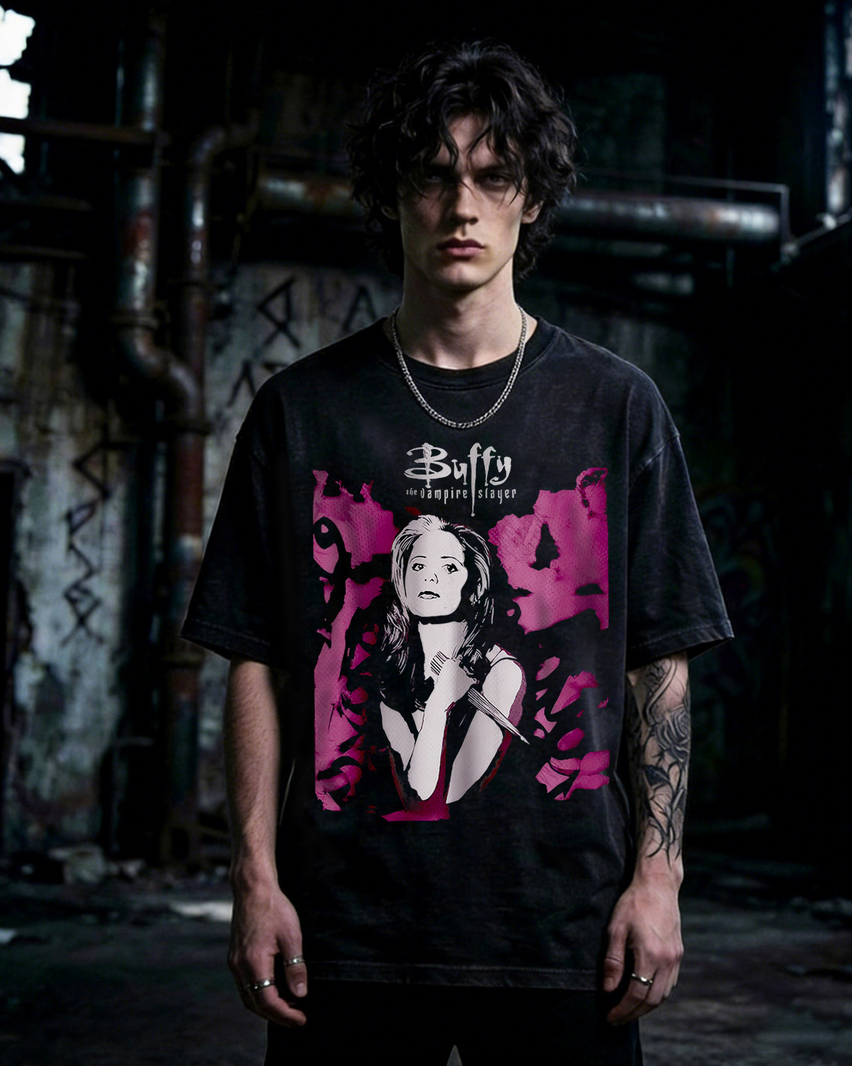 Sunnydale Slayers Horror Washed T-Shirt