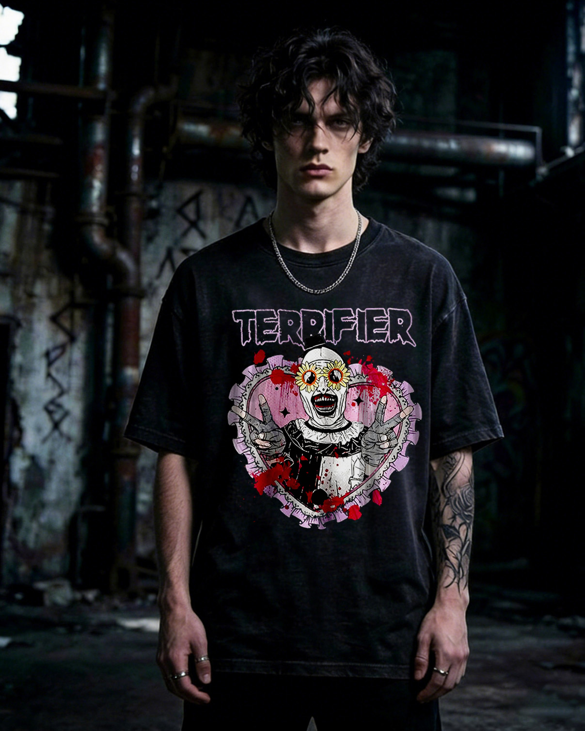 The Clown Horror Dark Washed T-Shirt
