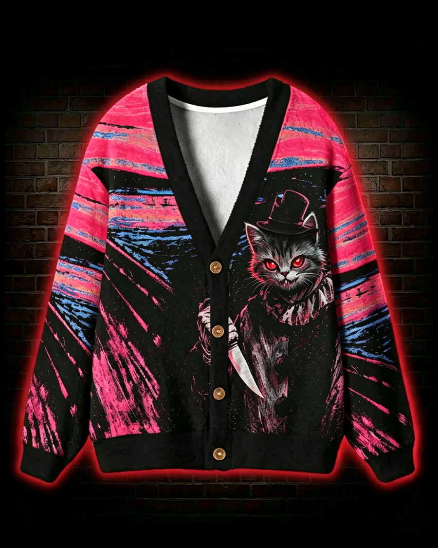 Art 16 Clown Horror Cardigan Sweater