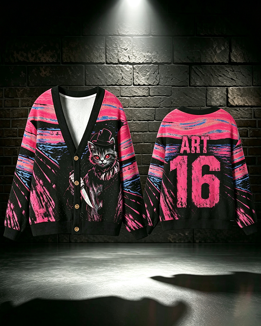 Art 16 Clown Horror Cardigan Sweater