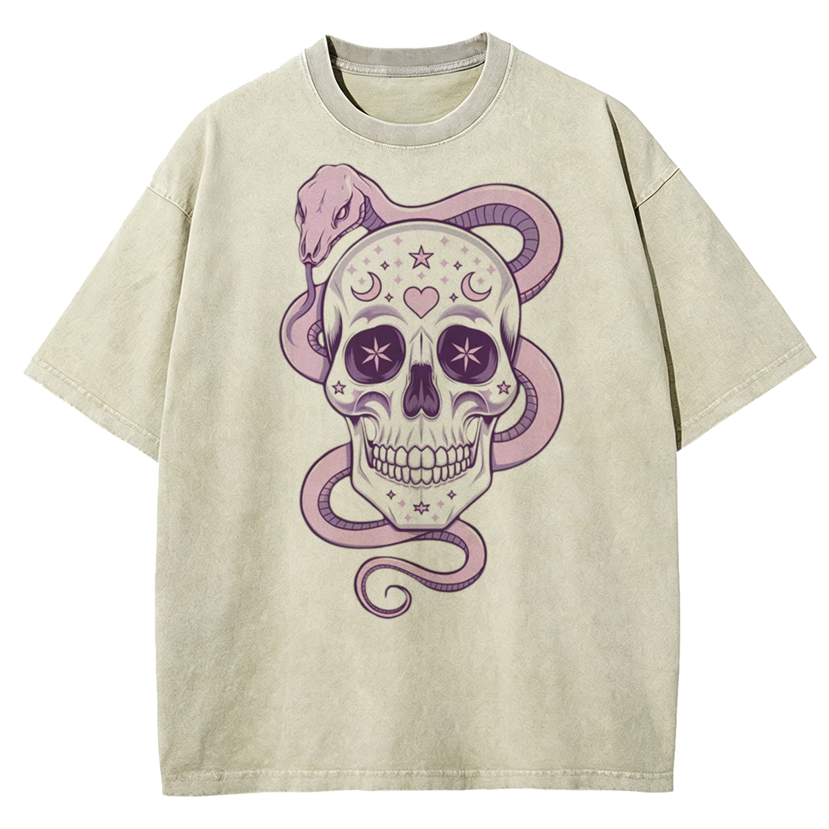 Stardust Serpentine Pastel Goth Washed Oversized T-Shirt
