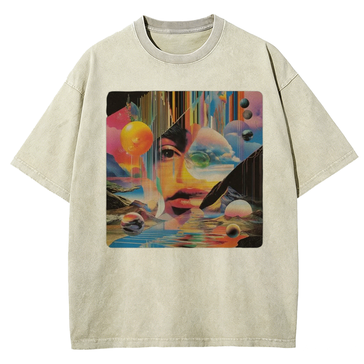 Surreal Psychedelic Vaporwave Washed T-Shirt