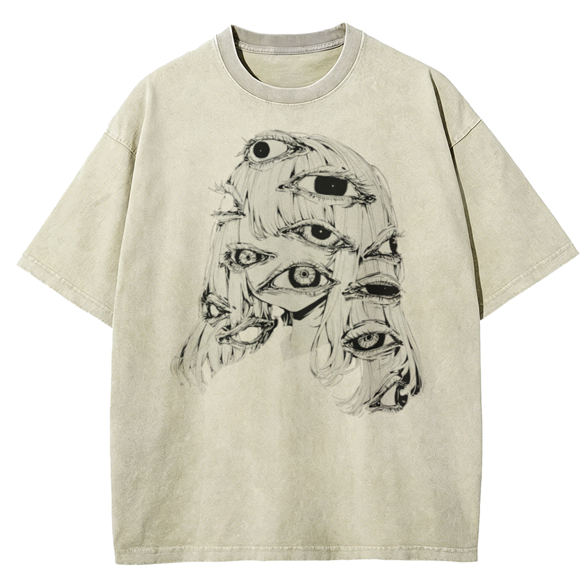 Weirdcore Eyeball Washed T-Shirt