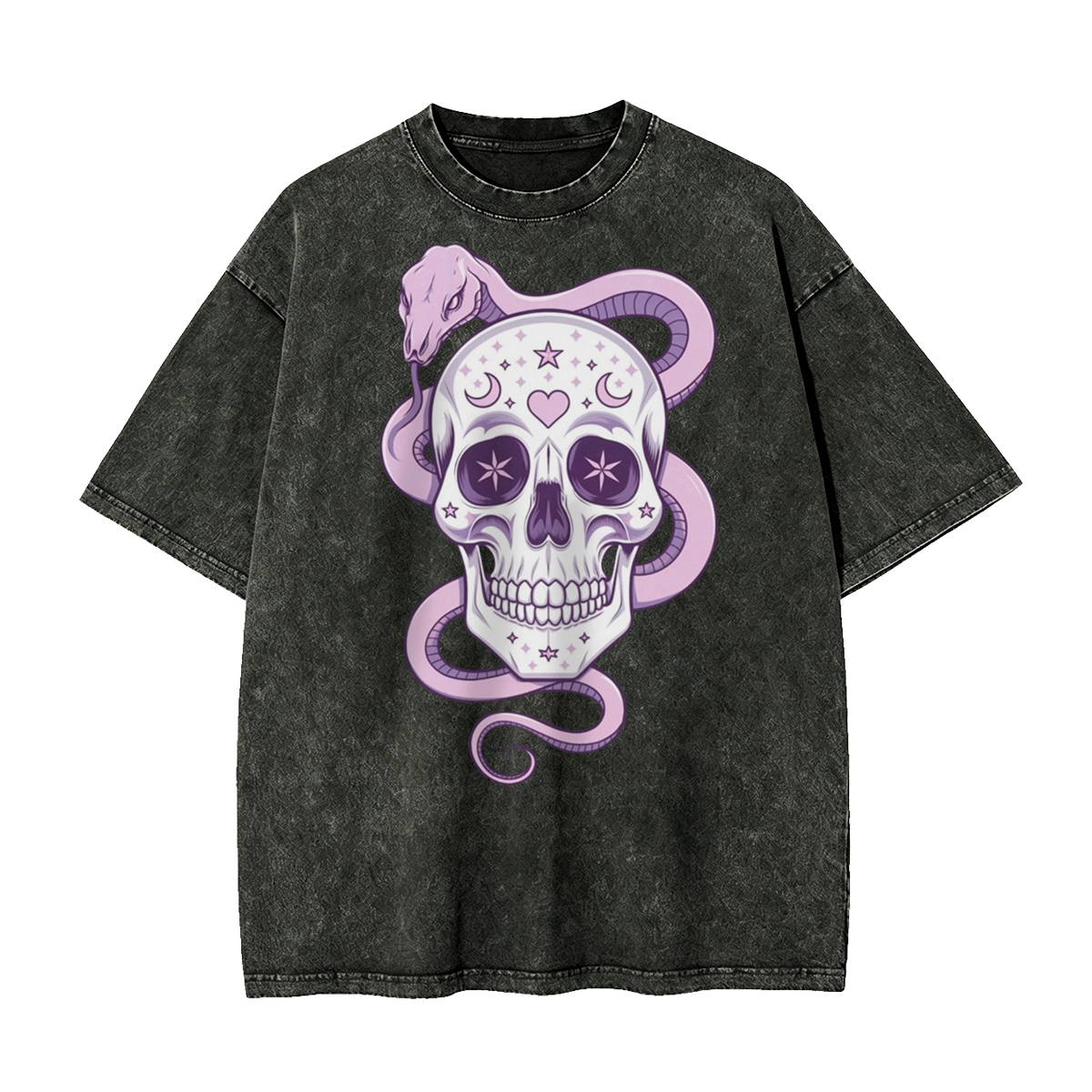 Stardust Serpentine Pastel Goth Washed Oversized T-Shirt