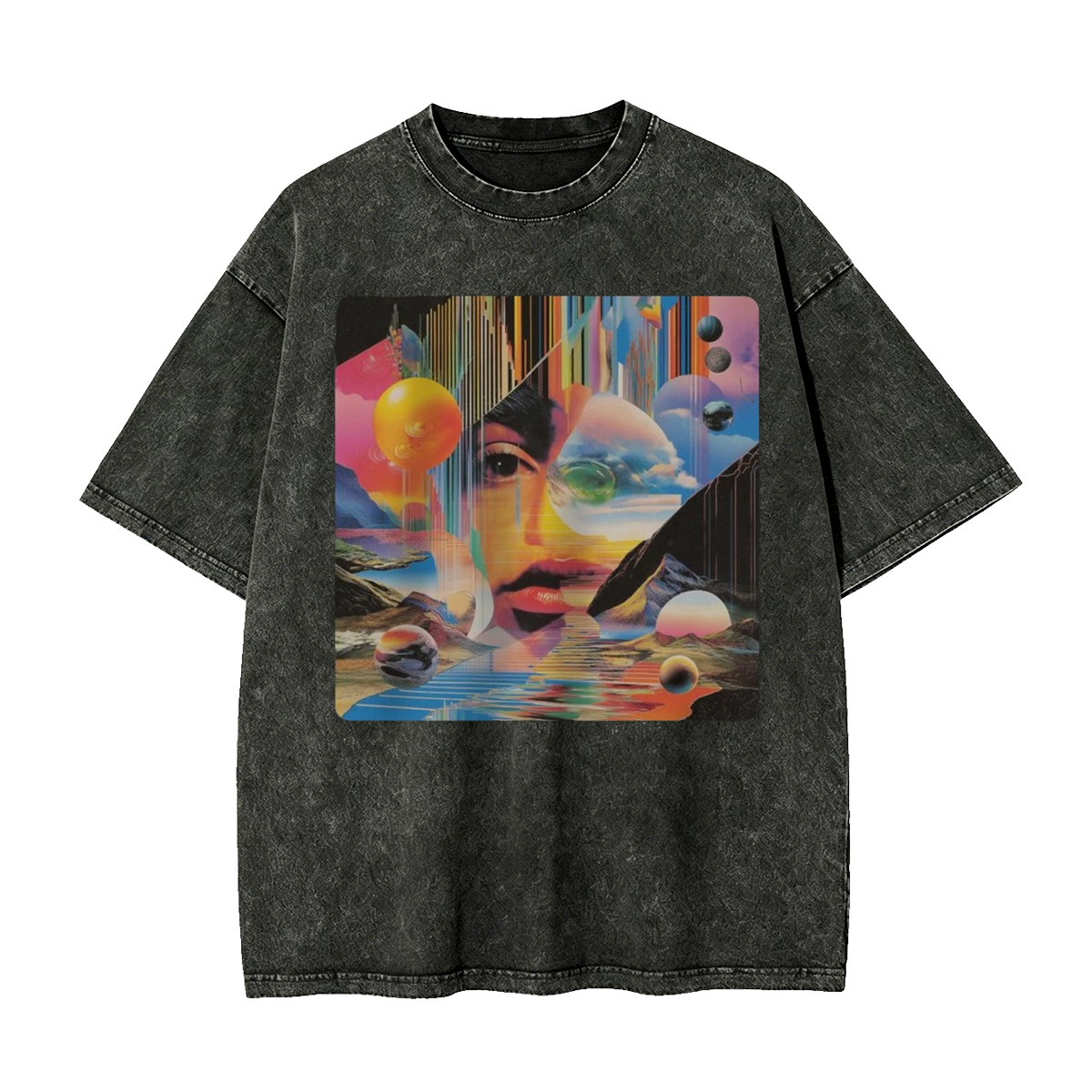Surreal Psychedelic Vaporwave Washed T-Shirt