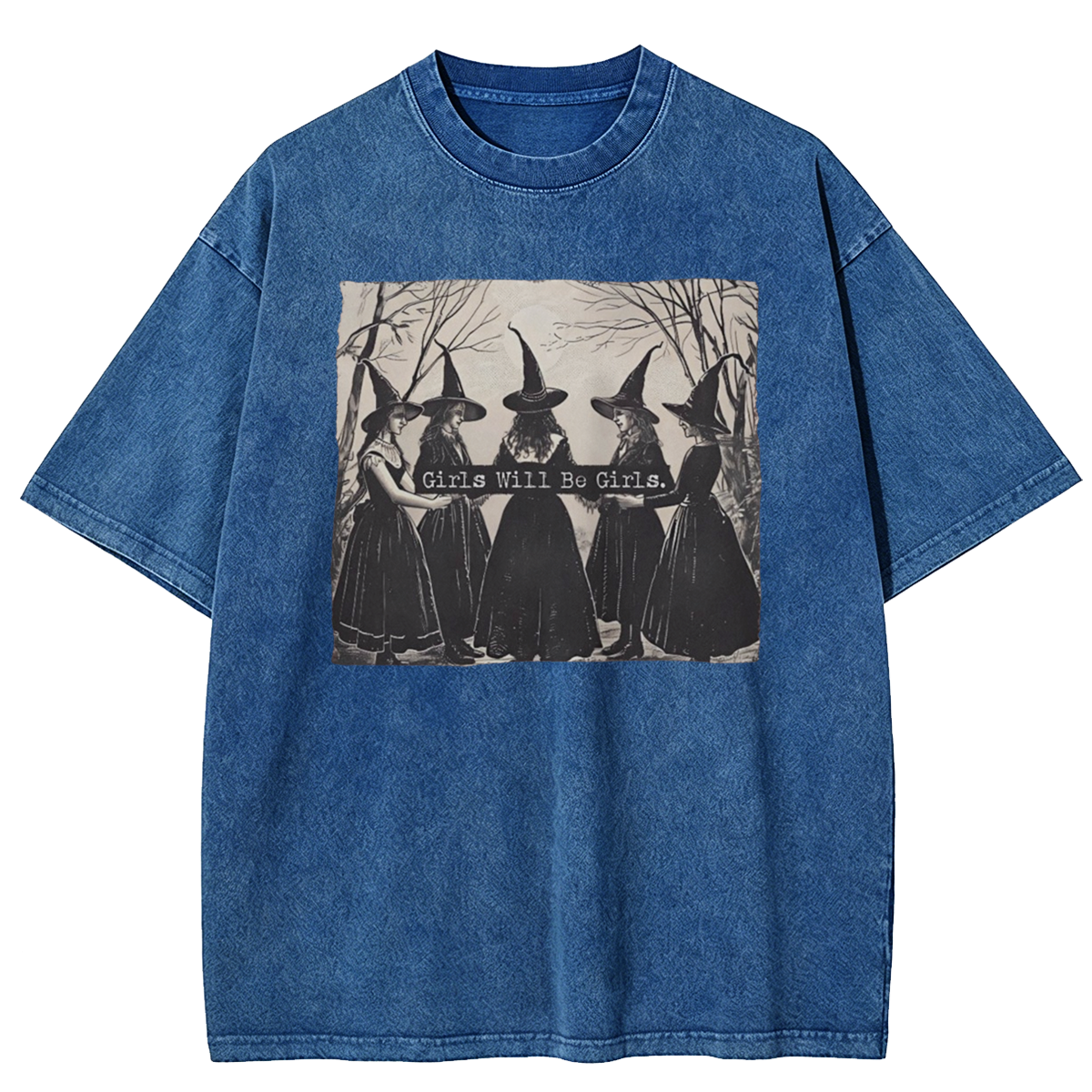 Girls Will Be Girls Salem Witch Washed T-Shirt
