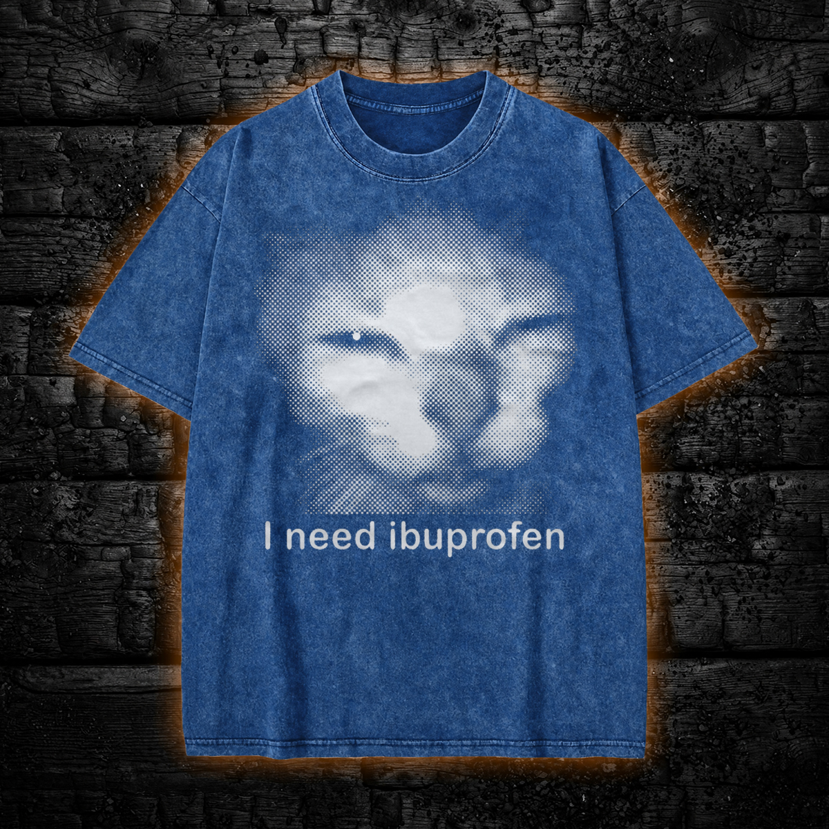 I need Ibuprofen Funny Vintage Graphic Cat Washed T-Shirt Gothcreep