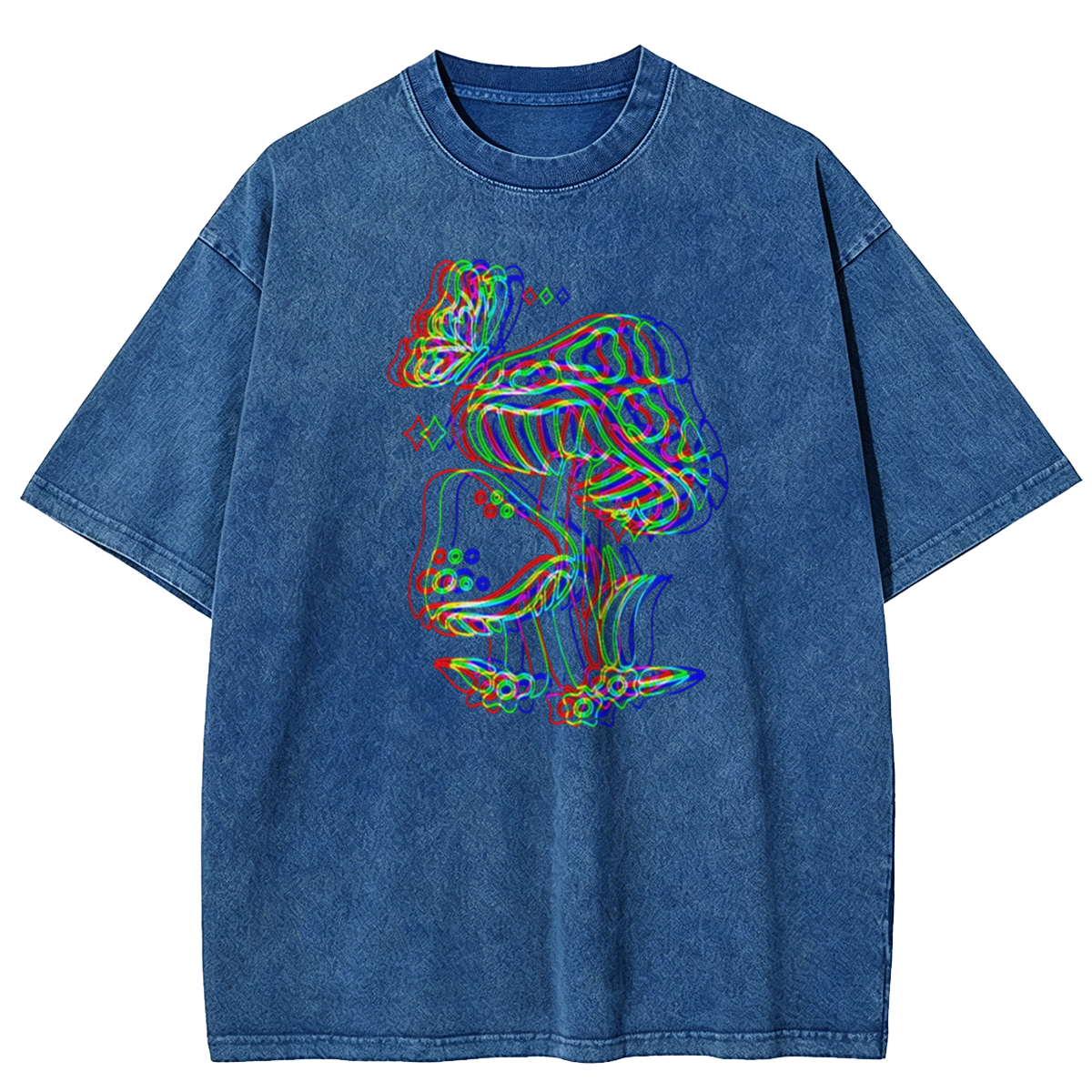 Psychedelic Mushroom, Rave Outfit, Music Festival Washed T-Shirt 