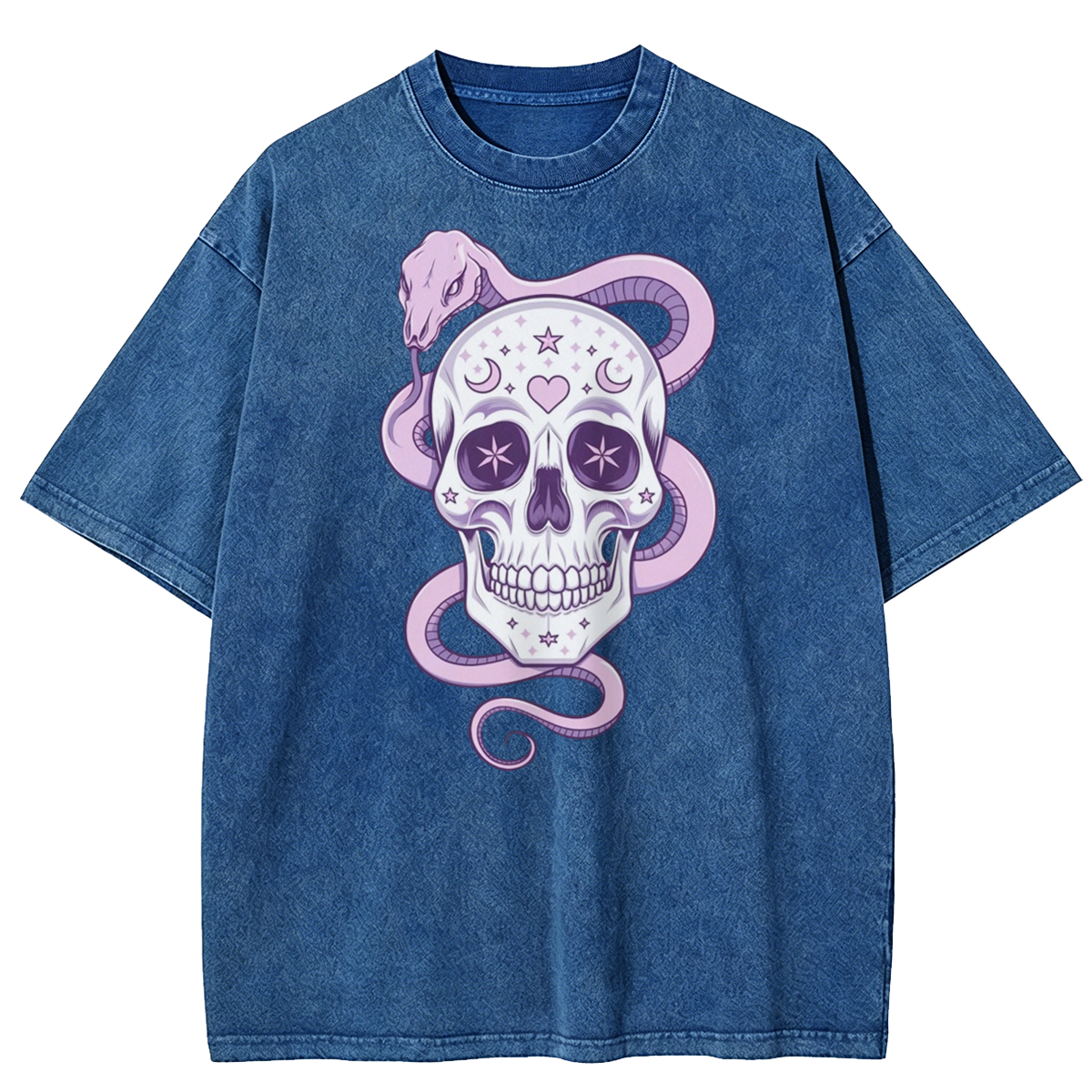 Stardust Serpentine Pastel Goth Washed Oversized T-Shirt