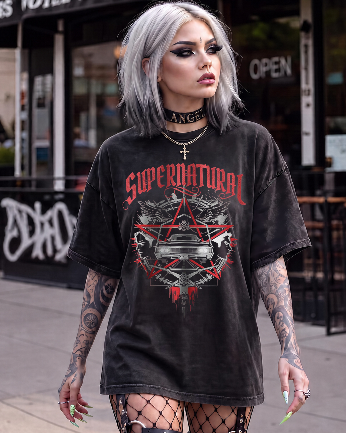 Classic Demon Hunter Muscle Car Washed T-Shirt