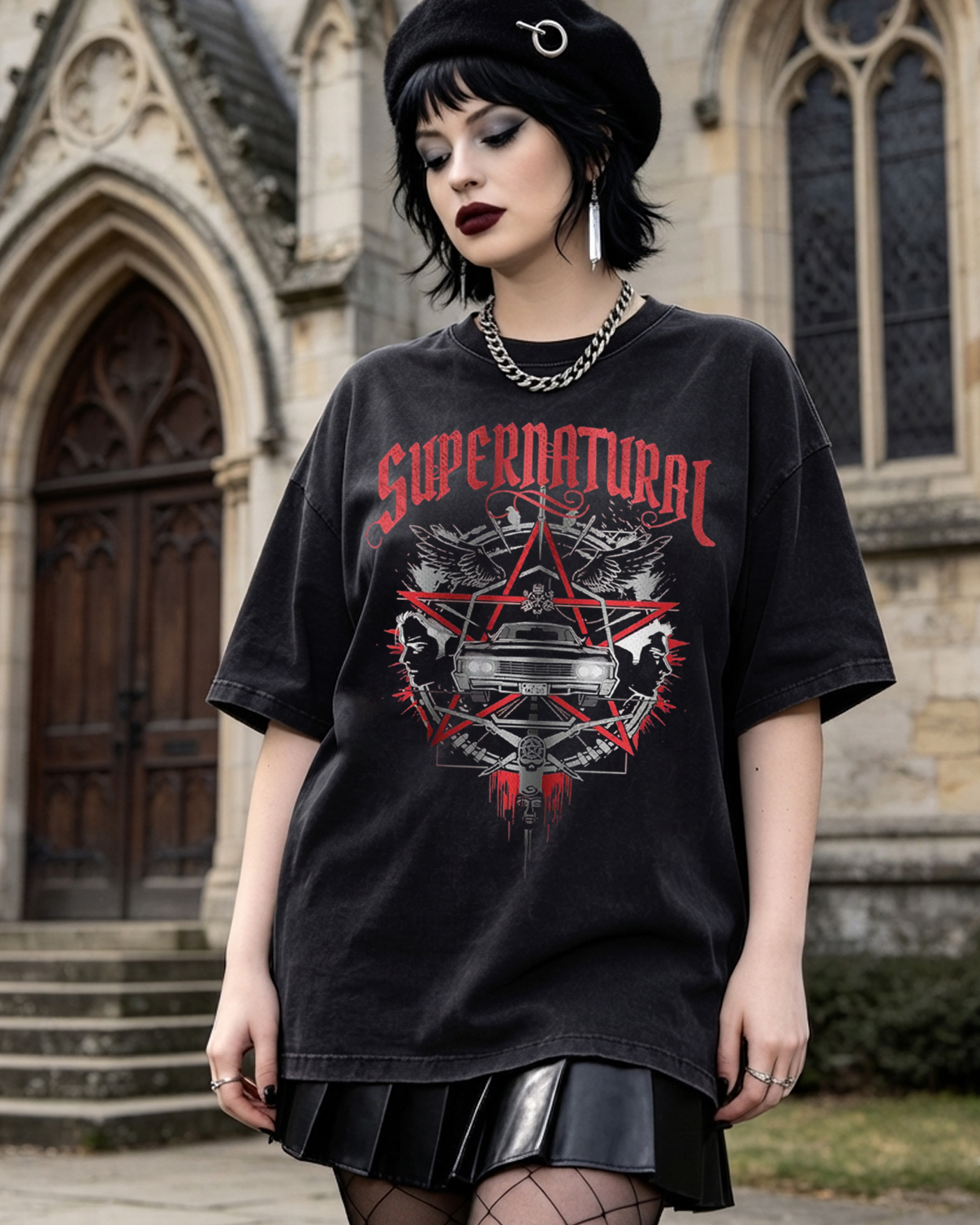 Classic Demon Hunter Muscle Car Washed T-Shirt