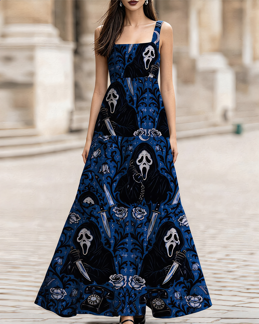 Don't Open the Door Adjustable Straps Maxi Dress