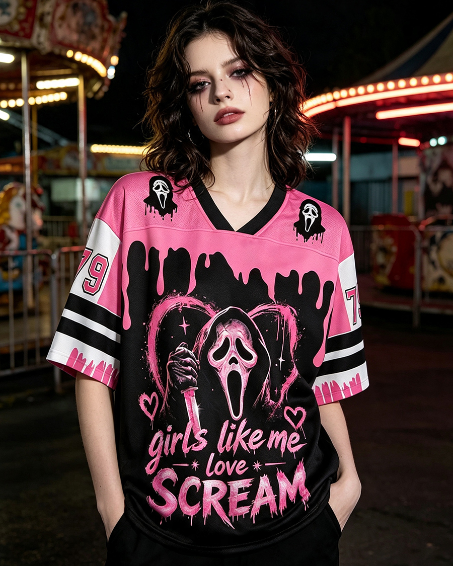 Girls Like Me Love Scream Movie Mesh Jersey