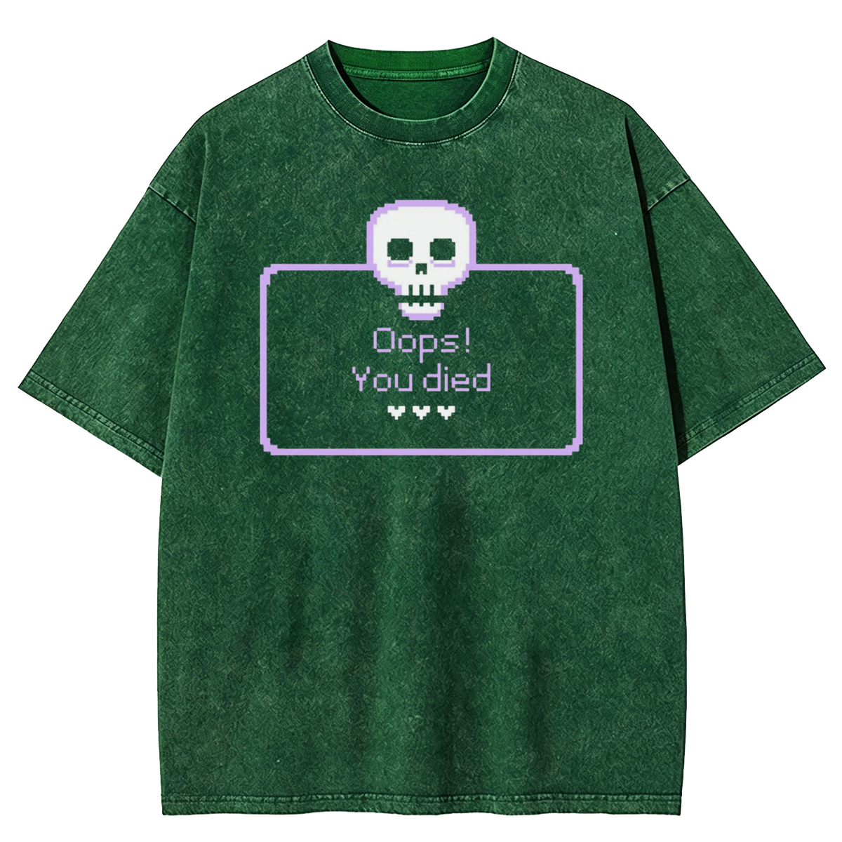 Creepy Retro Game Over Washed T-Shirt