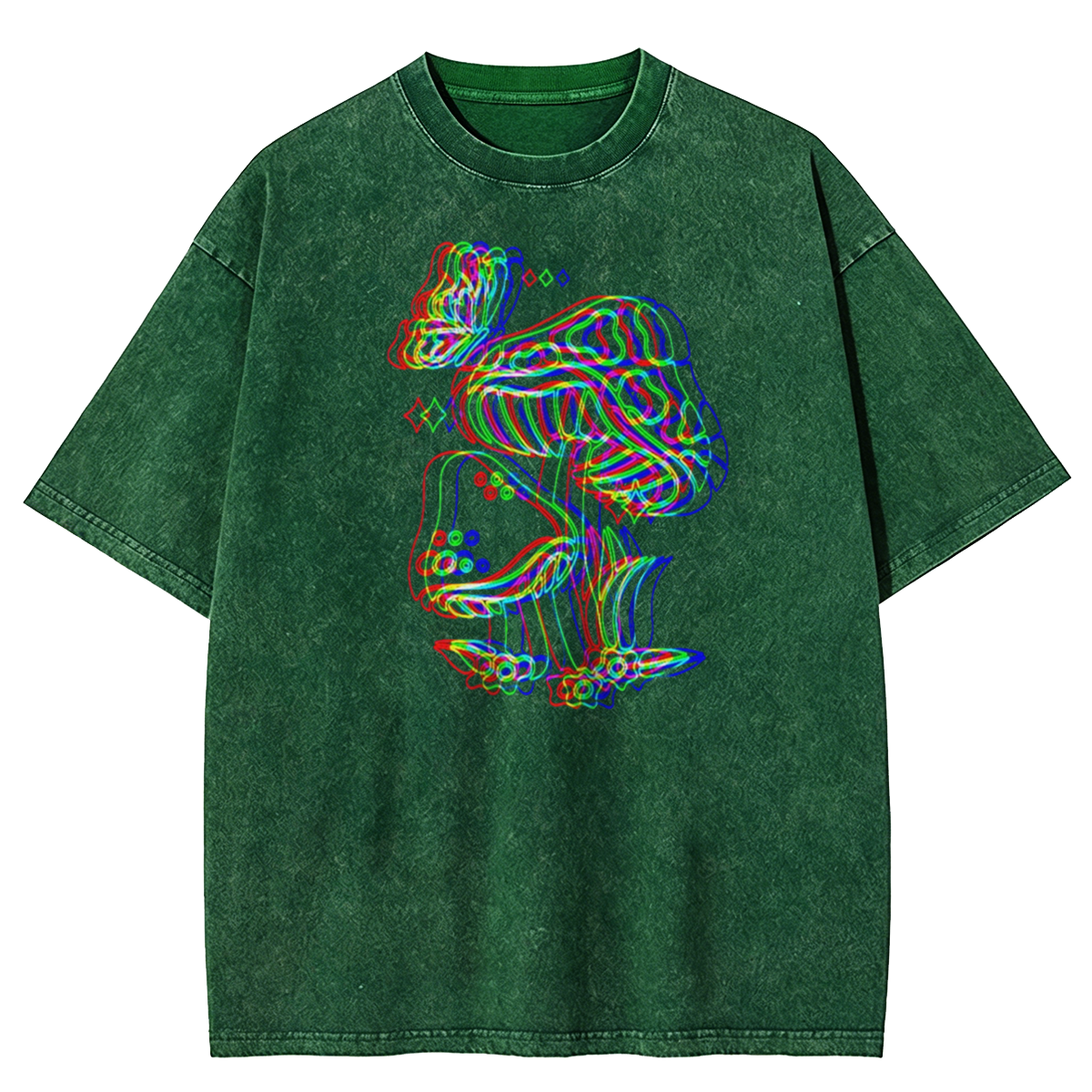 Psychedelic Mushroom, Rave Outfit, Music Festival Washed T-Shirt 