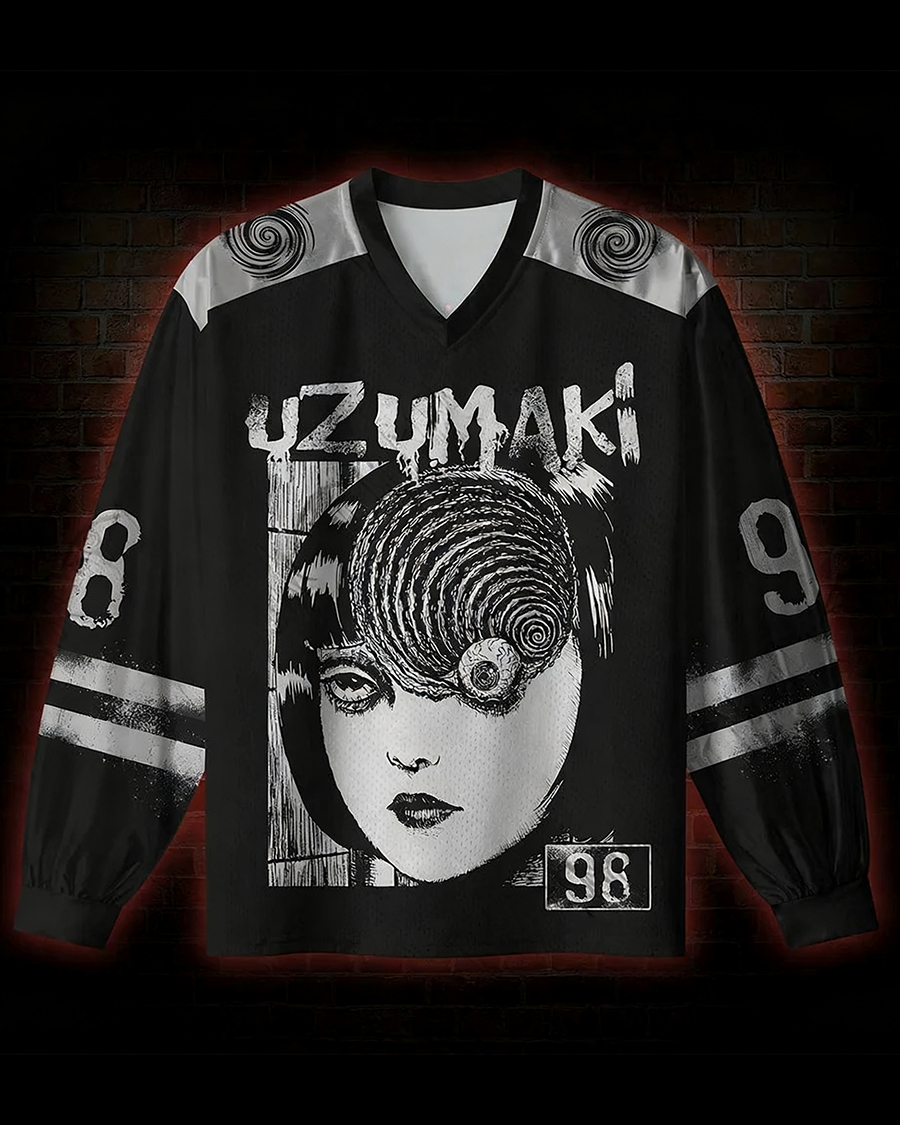 Horror Eyeball V-Neck Long Sleeve Jersey