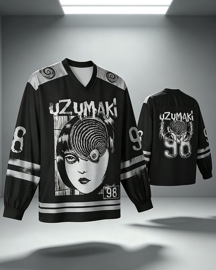 Horror Eyeball V-Neck Long Sleeve Jersey