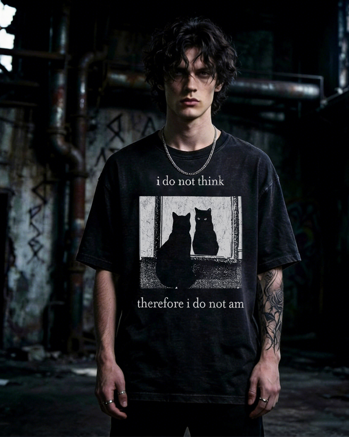 I do not think therefore i do not am Washed T-Shirt