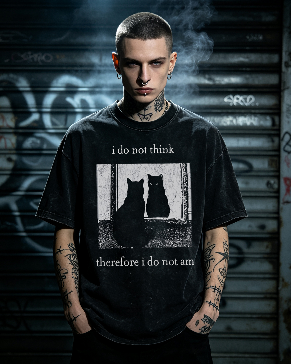 I do not think therefore i do not am Washed T-Shirt