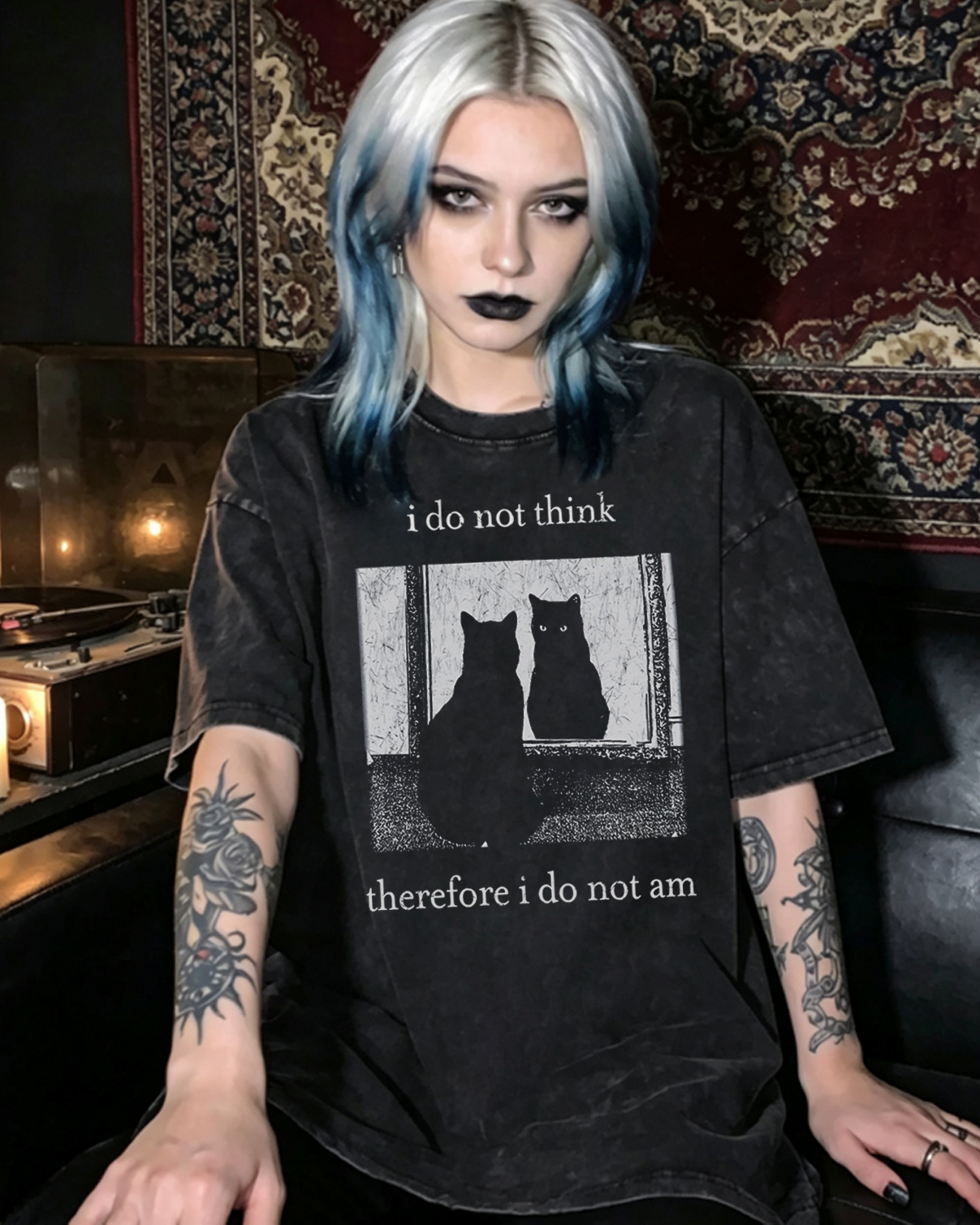 I do not think therefore i do not am Washed T-Shirt
