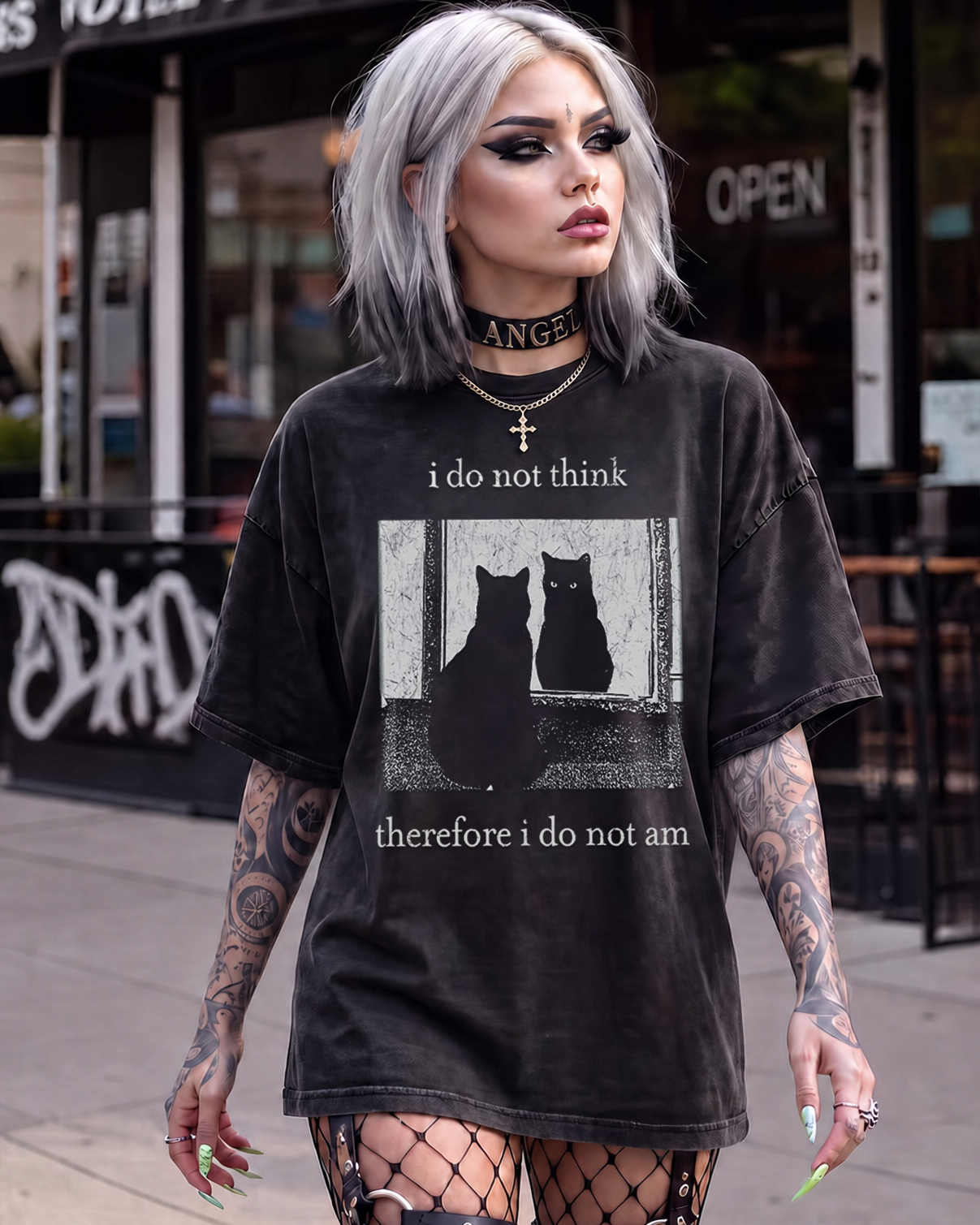 I do not think therefore i do not am Washed T-Shirt