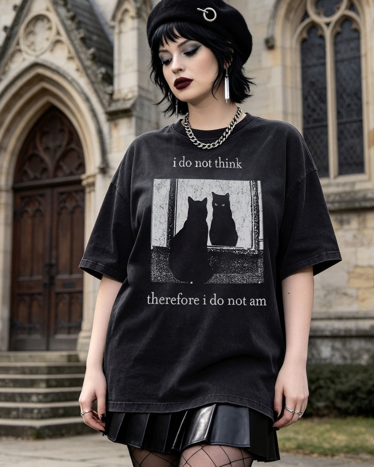 I do not think therefore i do not am Washed T-Shirt