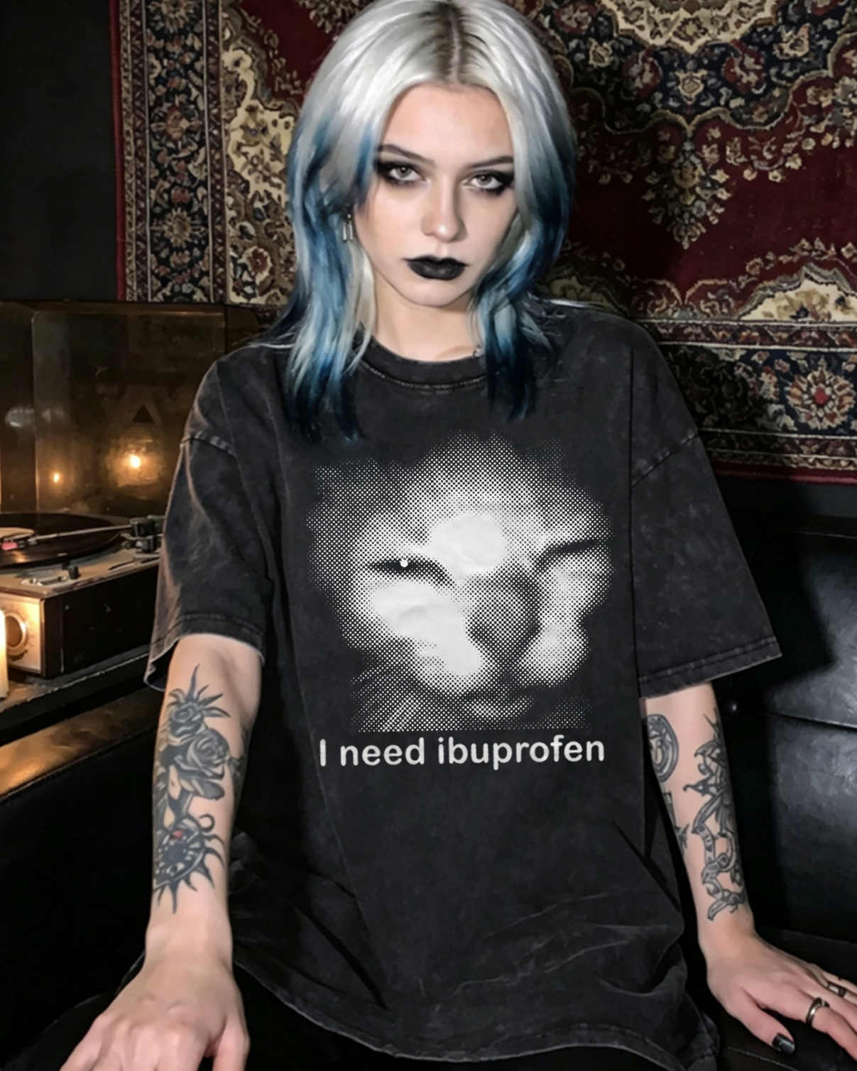 I need Ibuprofen Funny Cat Washed T-Shirt