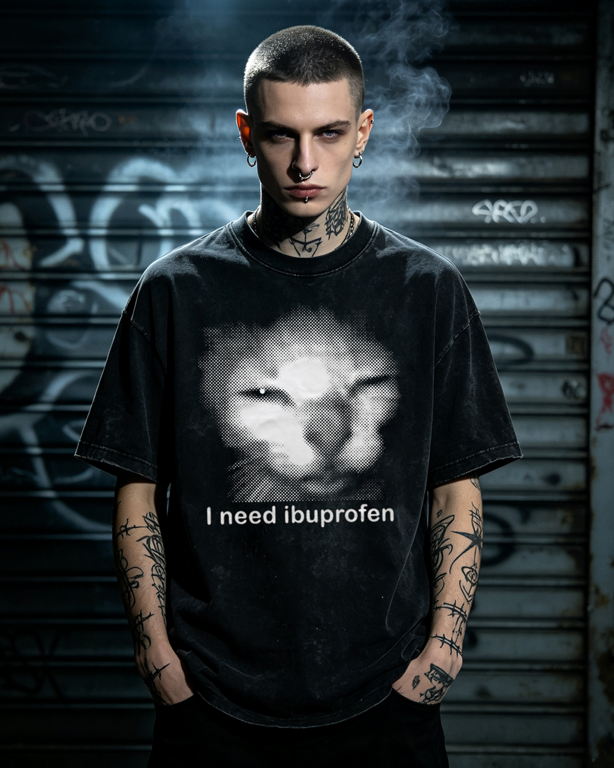 I need Ibuprofen Funny Cat Washed T-Shirt