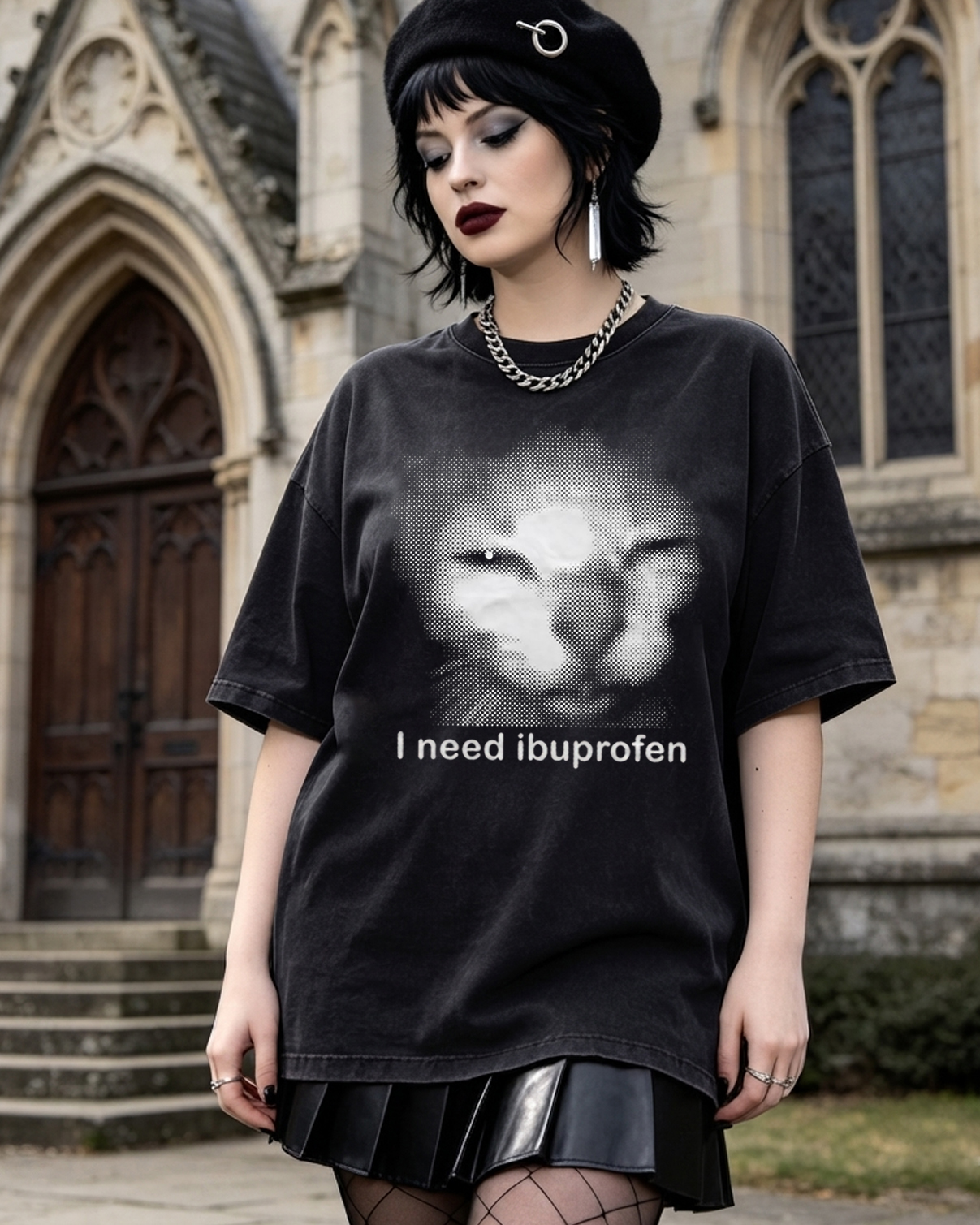 I need Ibuprofen Funny Cat Washed T-Shirt