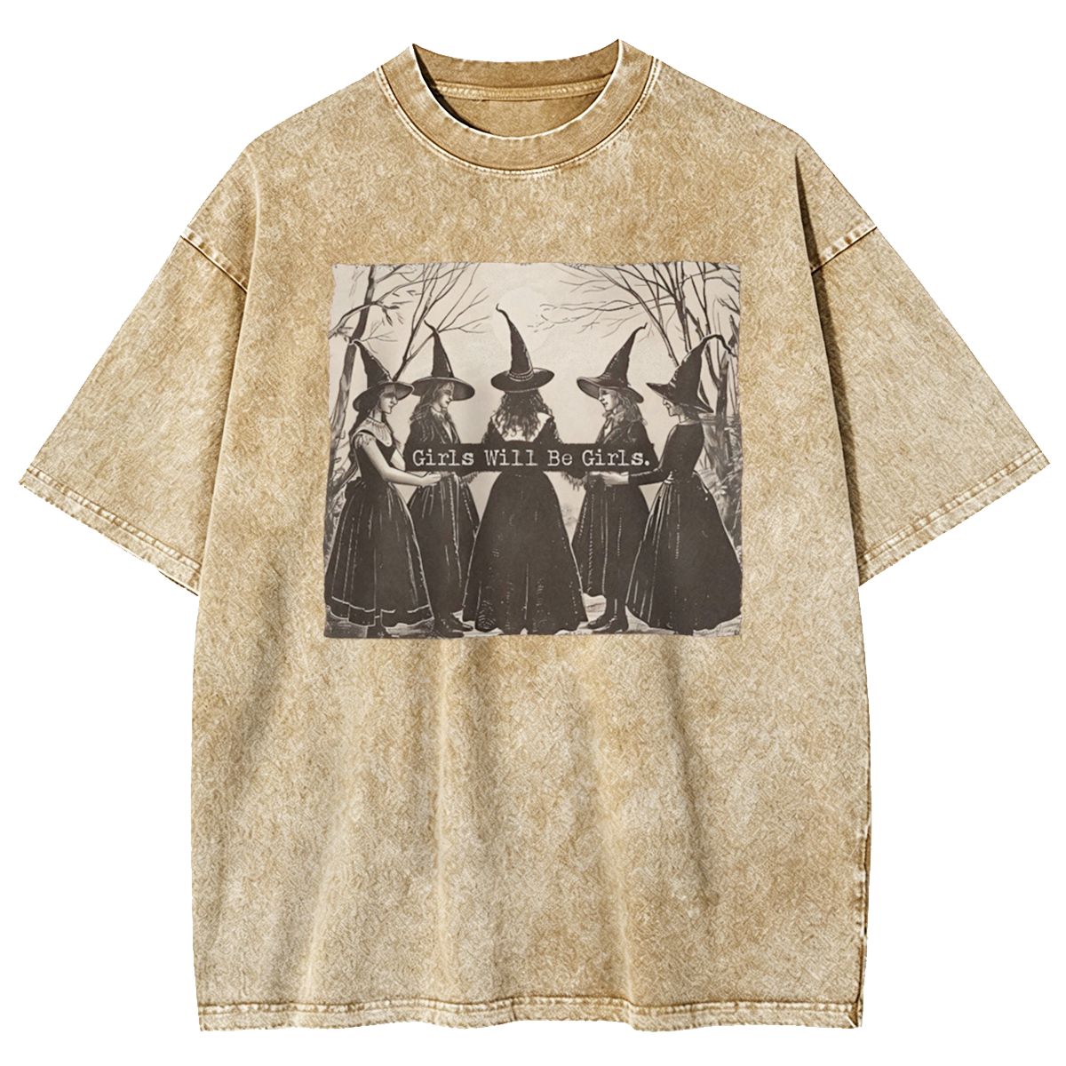 Girls Will Be Girls Salem Witch Washed T-Shirt