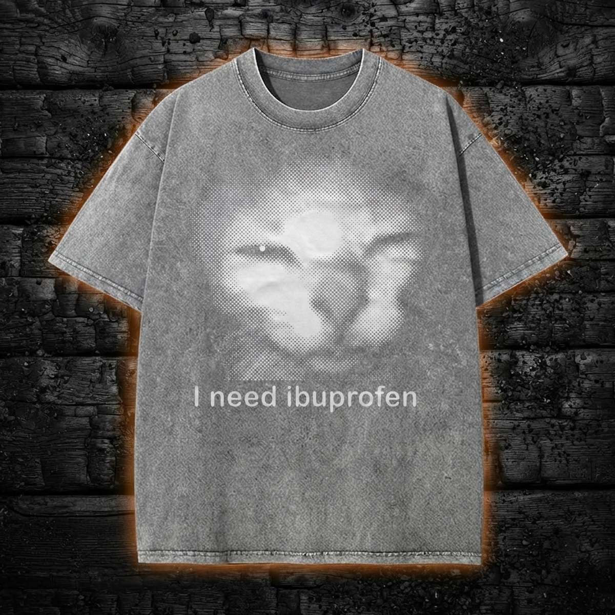 I need Ibuprofen Funny Vintage Graphic Cat Washed T-Shirt Gothcreep