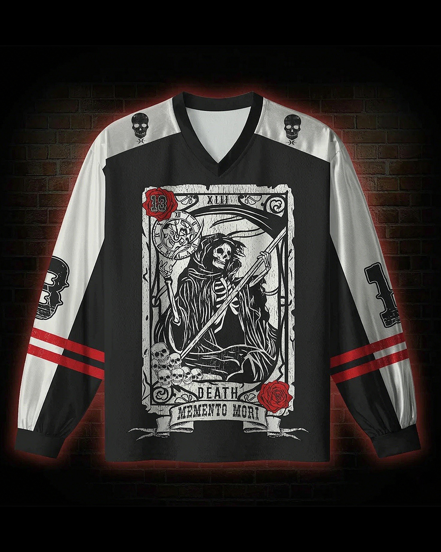 Memento Mori V-Neck Long Sleeve Jersey
