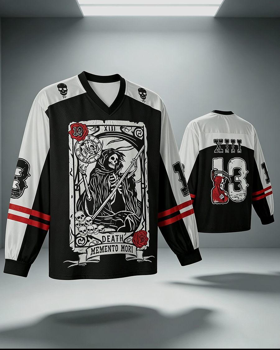 Memento Mori V-Neck Long Sleeve Jersey