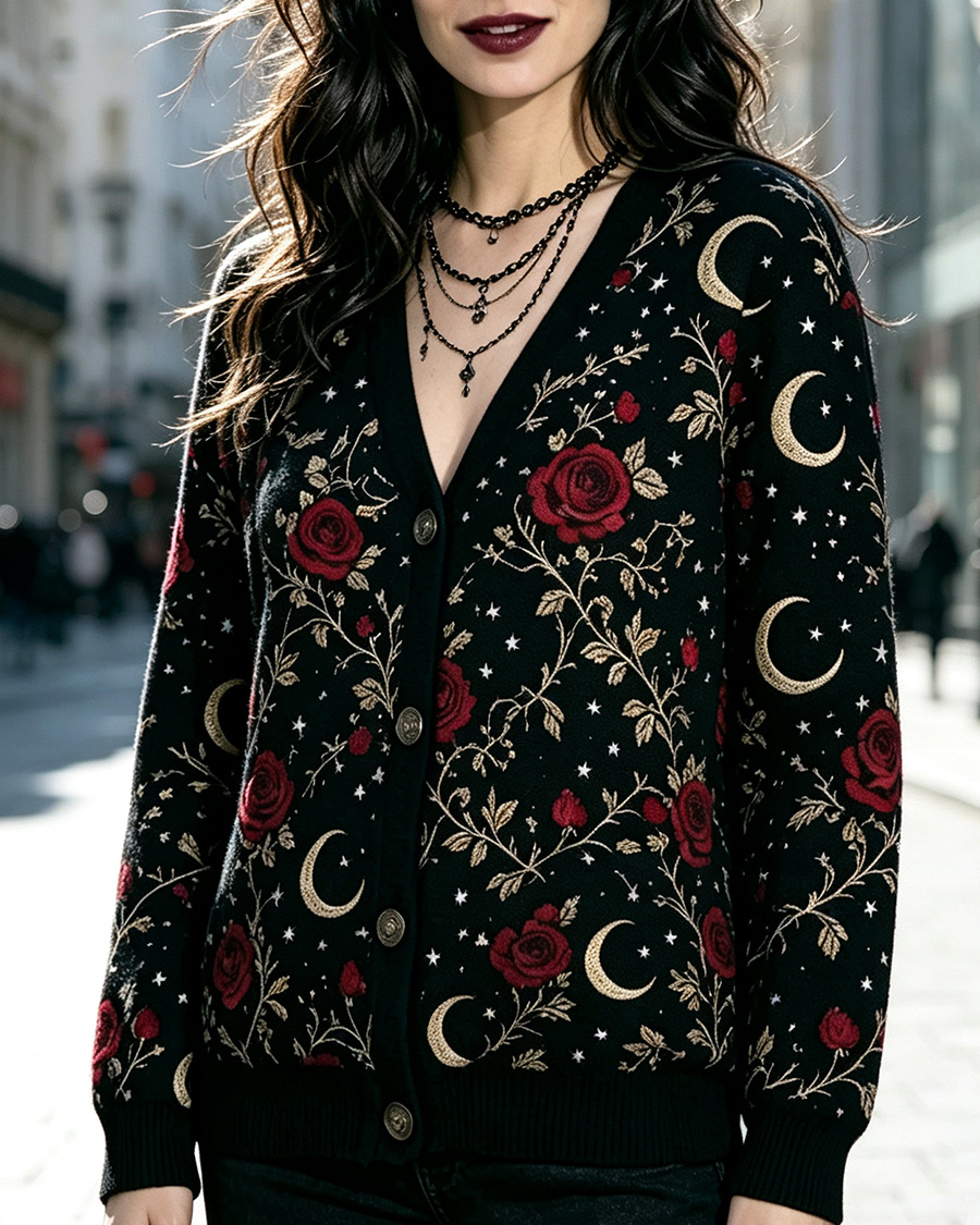 Moon Night Rose The Covert Gothic Sweater