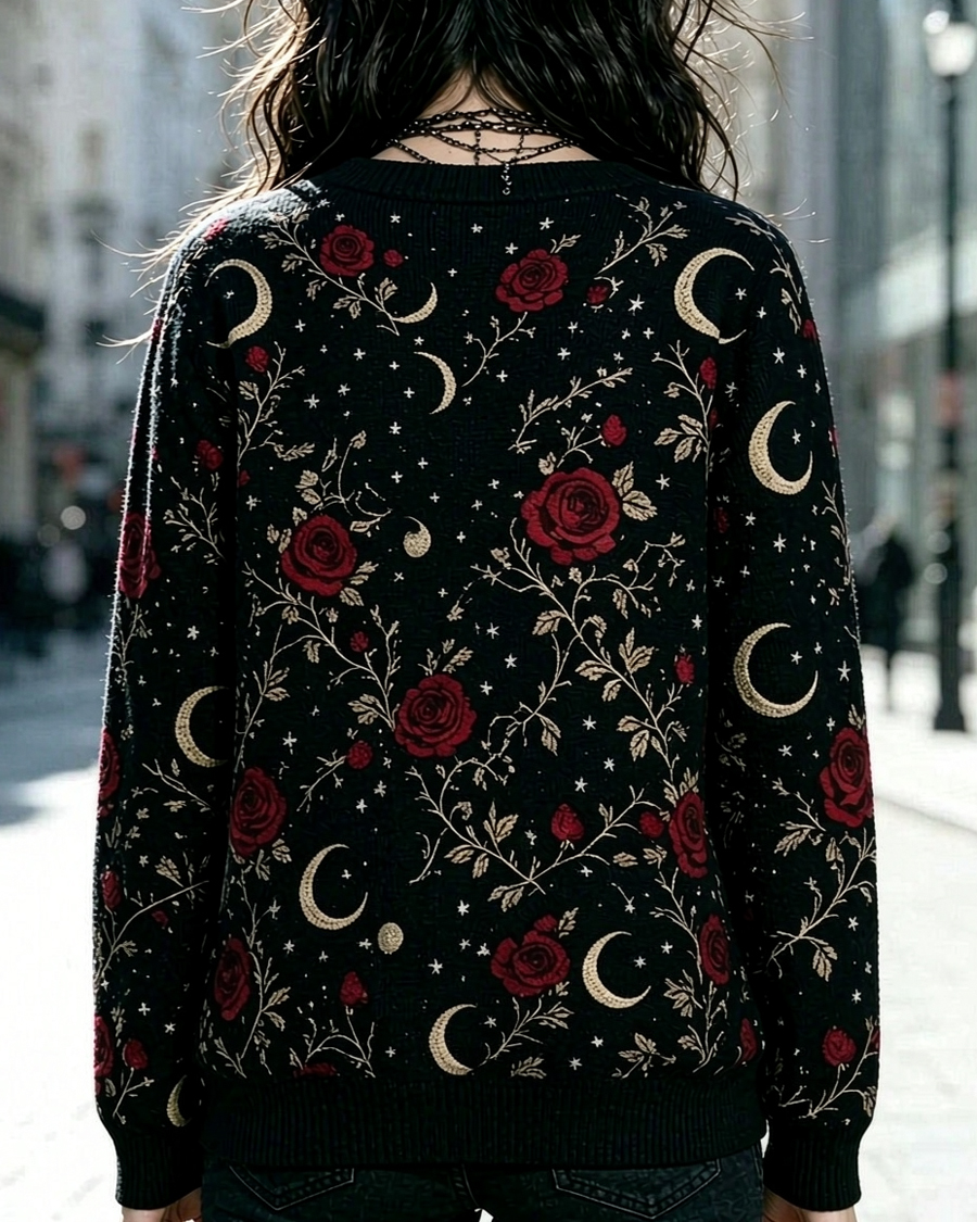 Moon Night Rose The Covert Gothic Sweater